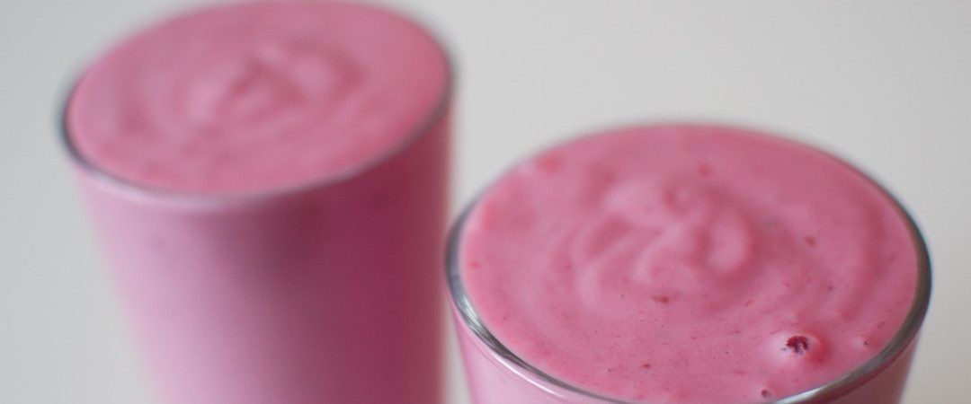 Batido proteico de frambuesas y vainilla